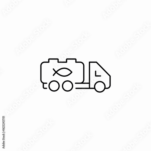 fish transportation icon sign vector