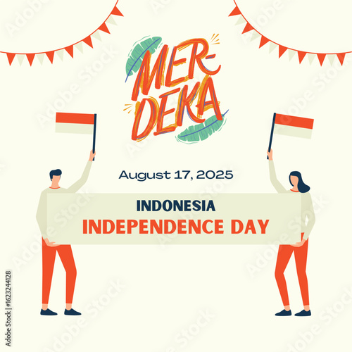 Happy Independence Day Indonesia Instagram Post