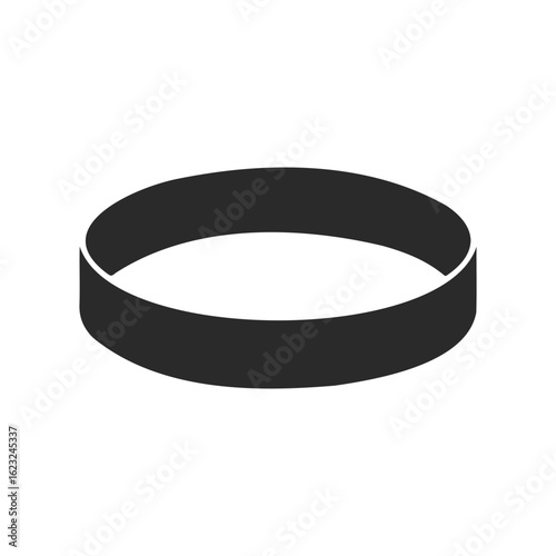 Black silhouette of a plain circular wristband on white background