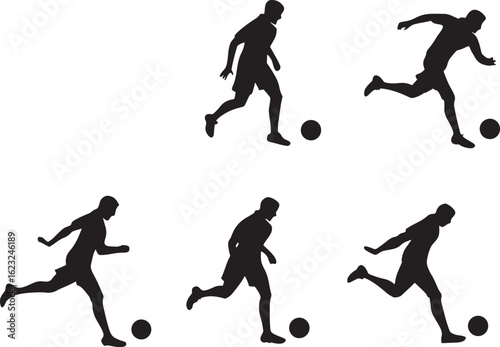 Wallpaper Mural soccer players silhouettes Torontodigital.ca