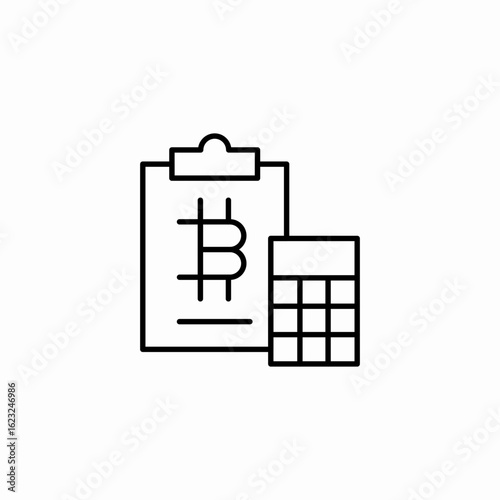 bitcoin currency calculations icon sign vector