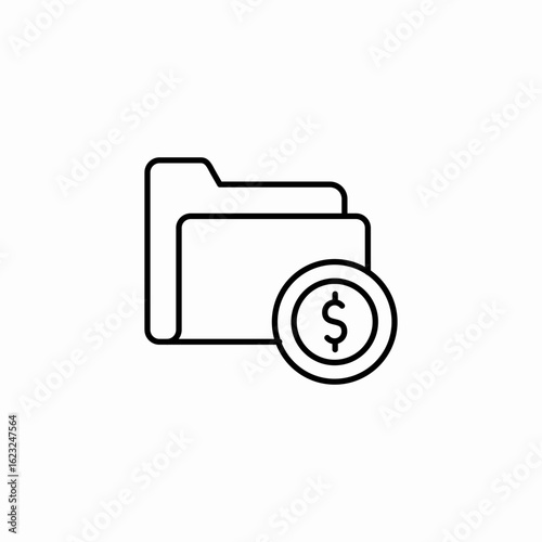finances folder record icon sign vector