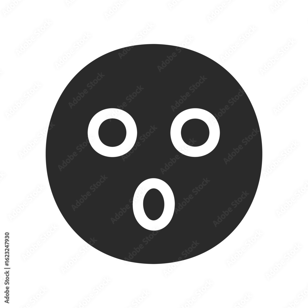 Fototapeta premium Abstract black and white face with surprised expression