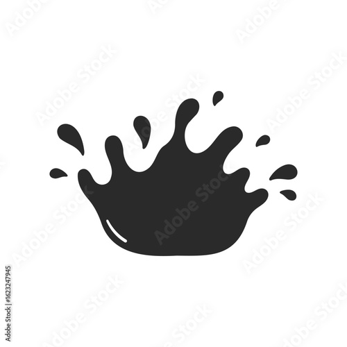 Black ink splash on white background - abstract liquid design
