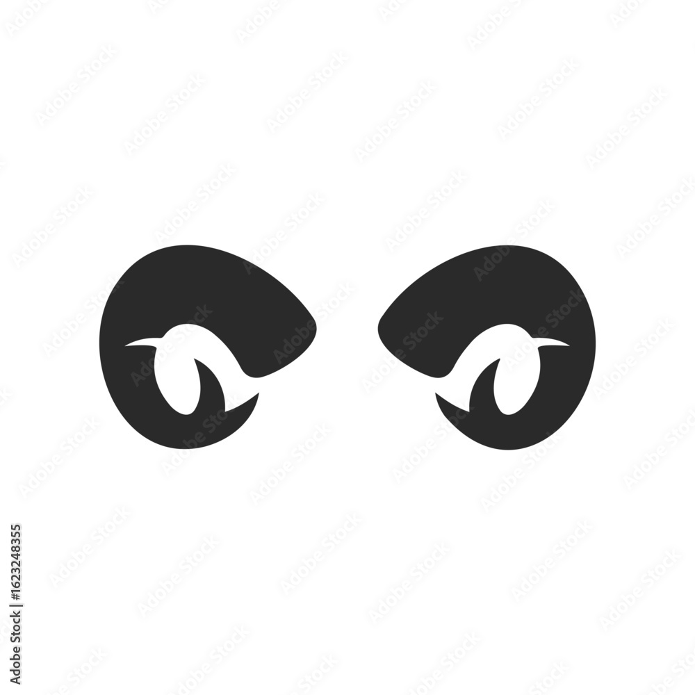 Obraz premium Mischievous eyes emoji in black and white design