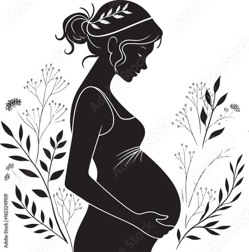 silhouette of pregnant woman