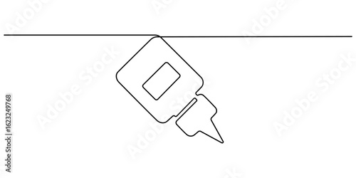Lubricant oil and bicycle chain, Bicycle Chain Lubricant Bottle continuous one line drawing, Dropping oil. 