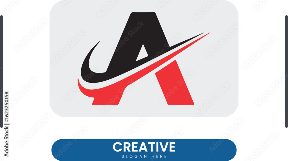 Modern A Letter Swoosh Logo Modern A Letter Swoosh Logo