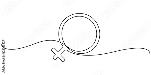 Vector continuous line drawing of male gender icon. One line male gender icon vector background. Male gender. white background. 