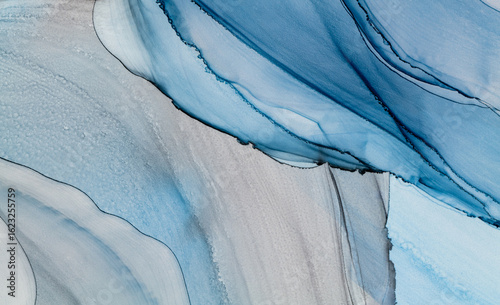 Wallpaper Mural Beautiful abstract artwork created with alcohol ink showcasing flowing blue and gray tones Torontodigital.ca