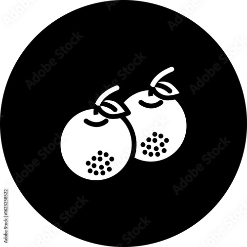 Mandarin Oranges Vector Icon Design