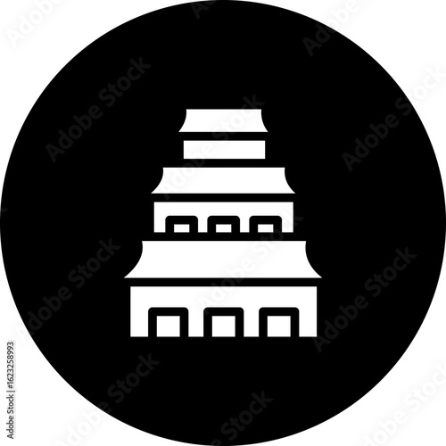 Chinese Temple Vector Icon Design