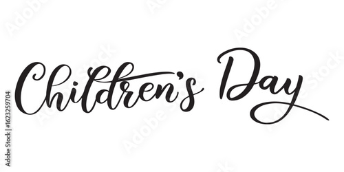 Elegant Script Typography Design for Children's Day Celebrations and Events Promoting Childhood and Happiness with a Focus on Child Well Being