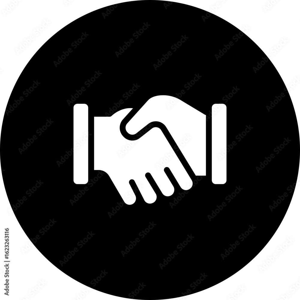 Obraz premium Hand Shaking Vector Icon Design