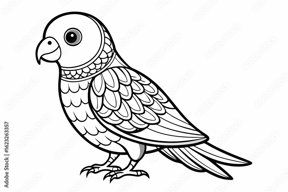 Fototapeta premium coloring page line art the lovebird black vector