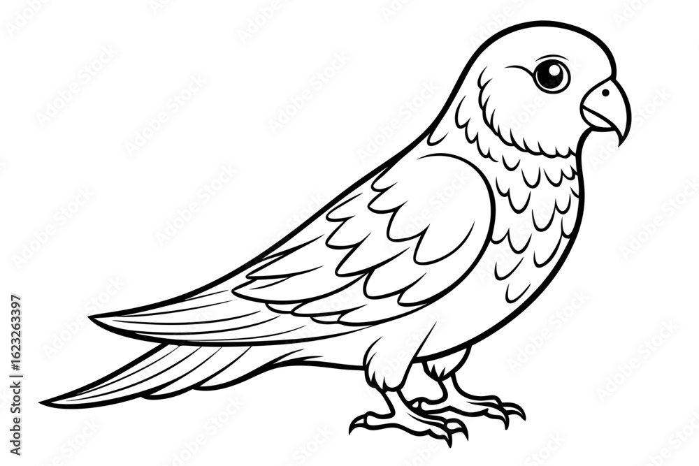 Fototapeta premium coloring page line art the lovebird black vector