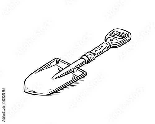 Simple cartoon shovel for children garden tool digging