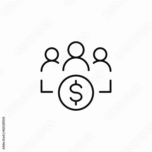 team finances icon sign vector