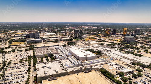 Aerial view with buildings and roads