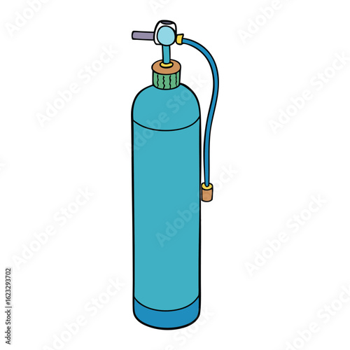 A portable oxygen tank designed for medical or emergency use, featuring a metal cylinder with a pressure gauge and regulator to deliver clean, breathable oxygen safely.
