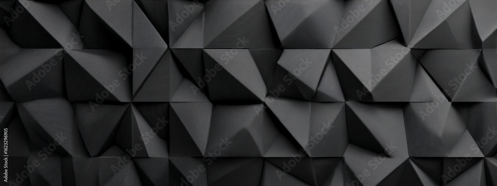 Obraz premium Dark Gray Geometric Abstract Background in 3D