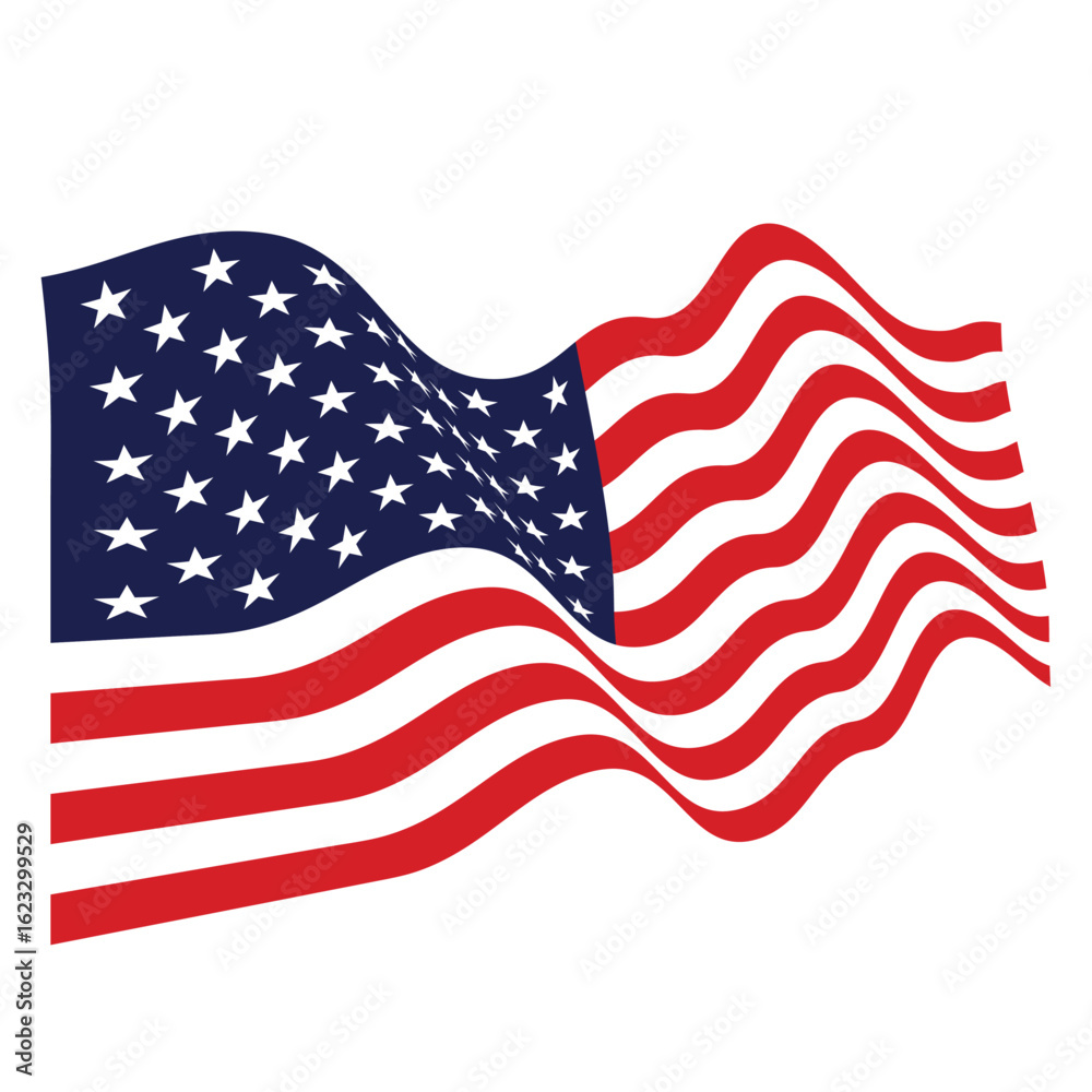 Obraz premium American flag.Wavy flag of USA.