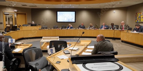 Wallpaper Mural Local city council meeting for local city and town affairs that affect their electorate - local government concept Torontodigital.ca