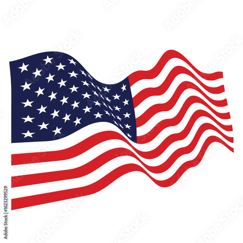 American flag.Wavy flag of USA.