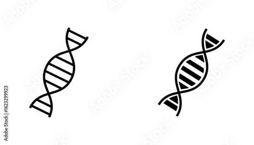 dna solid icon, representing genetics, biology, medical research, science.
