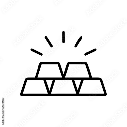 Gold bars stacked with gleaming shine representing wealth and value  