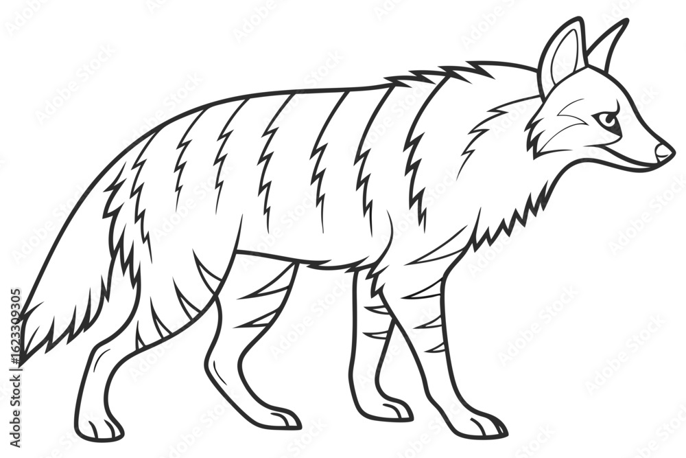 Fototapeta premium coloring page line art the aardwolf black vector