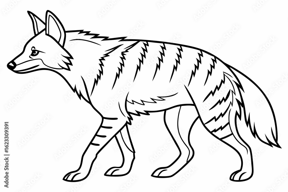 Fototapeta premium coloring page line art the aardwolf black vector