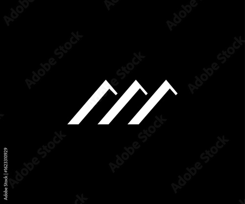 letter m mountain shape modern clean logo
