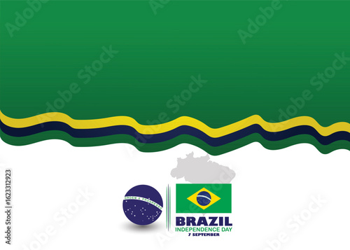 Brazil Independence Day 7 September National Holiday Stock Vector Illustration.