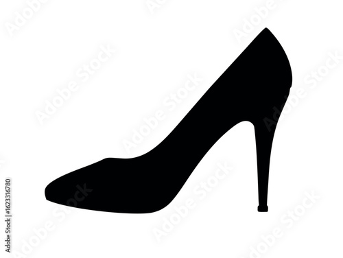 high heel silhouette vector, woman high heel icon