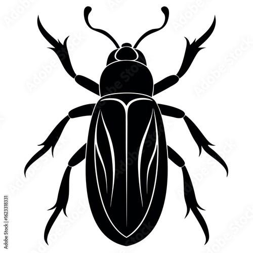 beetle silhouette, Hercules beetle vector illustration