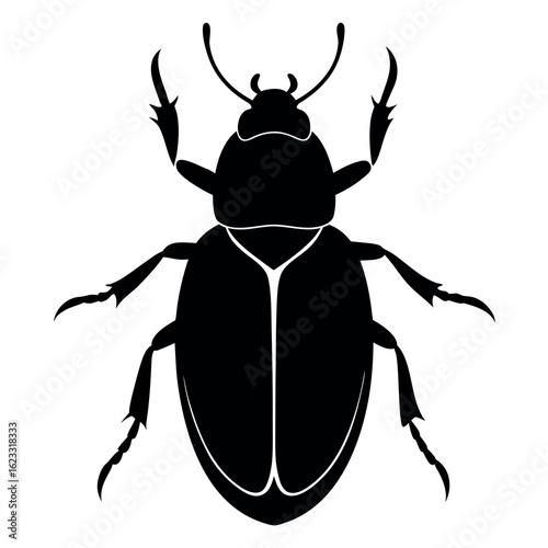 beetle silhouette, Hercules beetle vector illustration