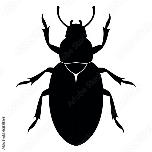beetle silhouette, Hercules beetle vector illustration