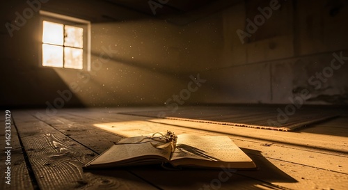 old room interior with wooden floor