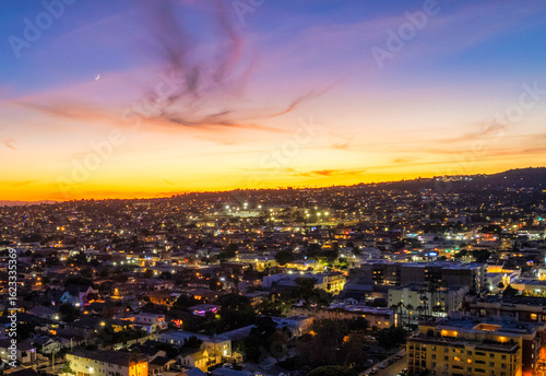 Sunset over the city
