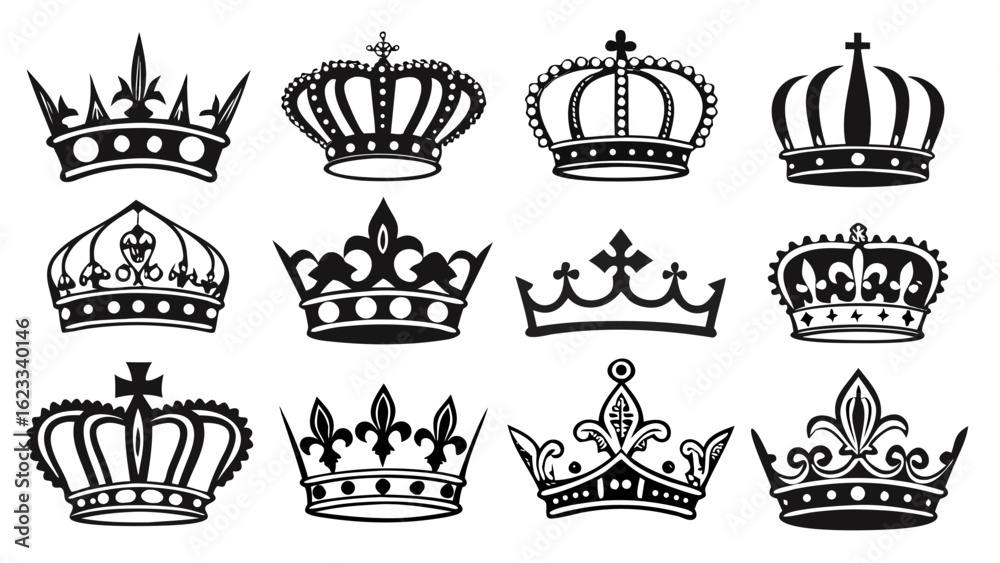 Obraz premium set of crowns vector