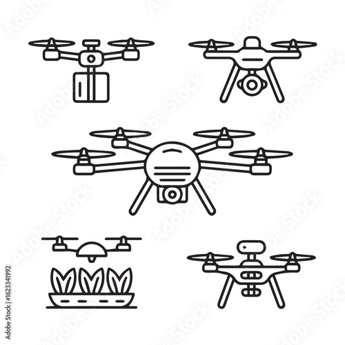 Drone types delivery agriculture technology quadcopter aircraft flying object technology gadgets