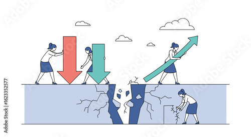 Visualizing the impact of overcoming obstacles and achieving growth through collaborative effort and strategic planning