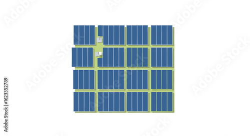 Array of Solar Panels for Clean Energy Generation and Sustainable Practices in Electricity Production