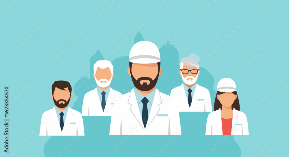 Diverse Medical Professionals Standing Together United For Health and Wellness Campaigning150 characters Diverse Medical Professionals Standing Together United For Health and Wellness Campaigning150 characters