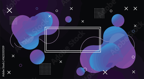 Modern abstract fluid blob background with geometric shapes for design projects