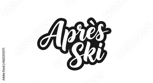 Elegant Après-Ski Typography Illustration for Festive Winter Celebrations and Graphic Designs