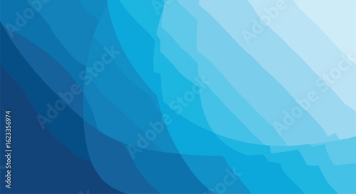 Abstract blue gradient waves flowing smoothly creating a serene and modern visual experience with soft light