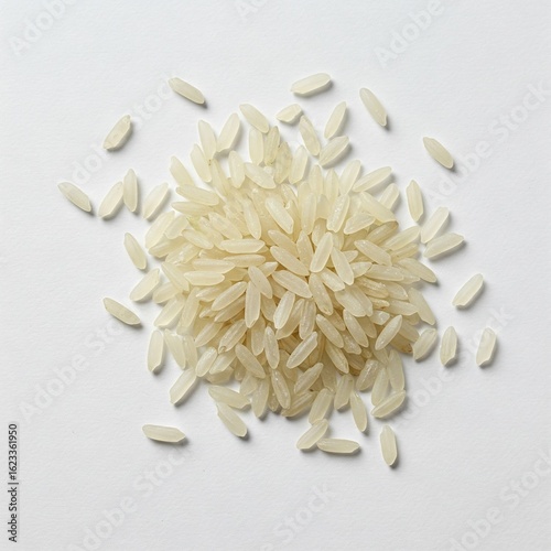 rice on white background