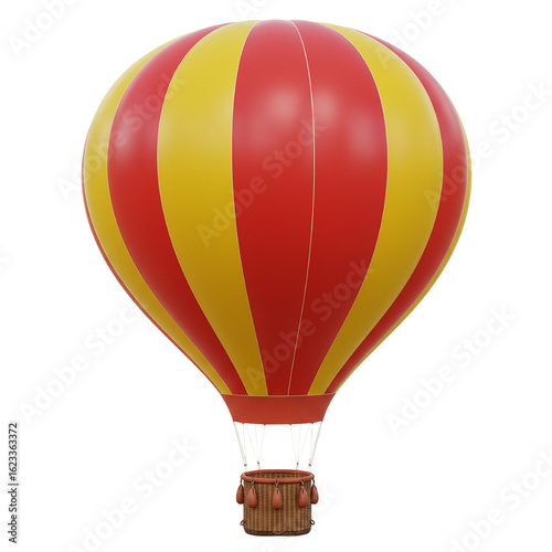 hot air ballon isolated on white background 